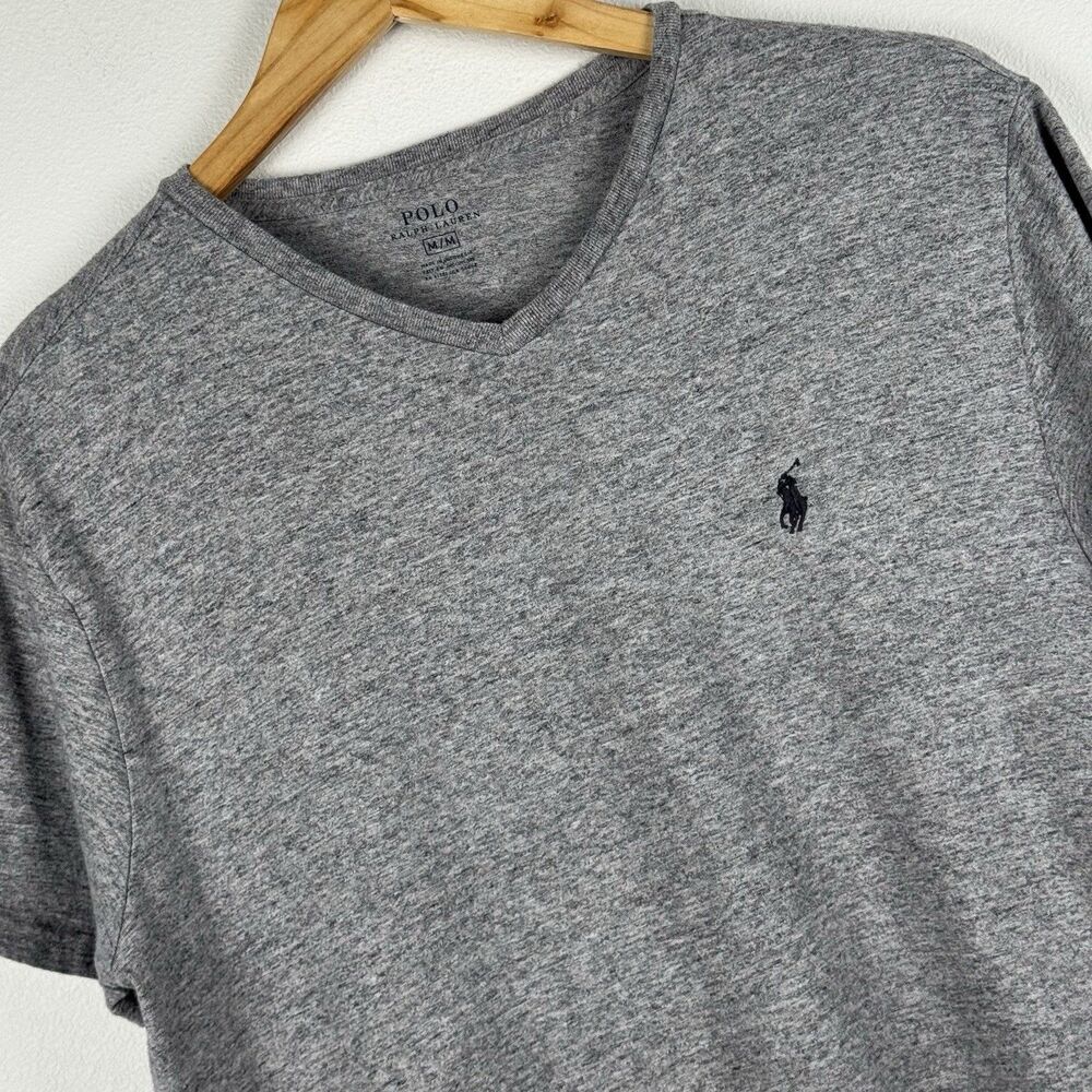 Polo Ralph Lauren short-sleeve T-shirt V-neck Grey Size Medium Men’s Classic
